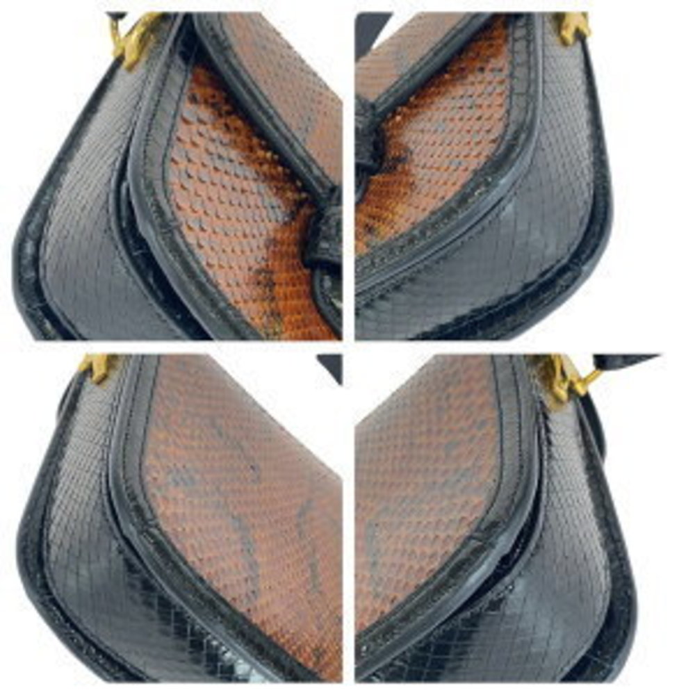 Gucci Horsebit Brown Black Python Leather Shoulde… - image 3